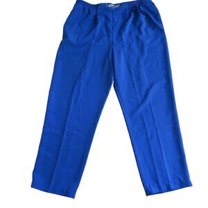 Vintage Brenda Goode Womens L Blue Elastic Waist Pull-On Pants Pockets Modest